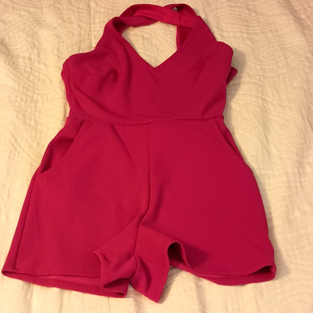 Open Back Fuchsia romper